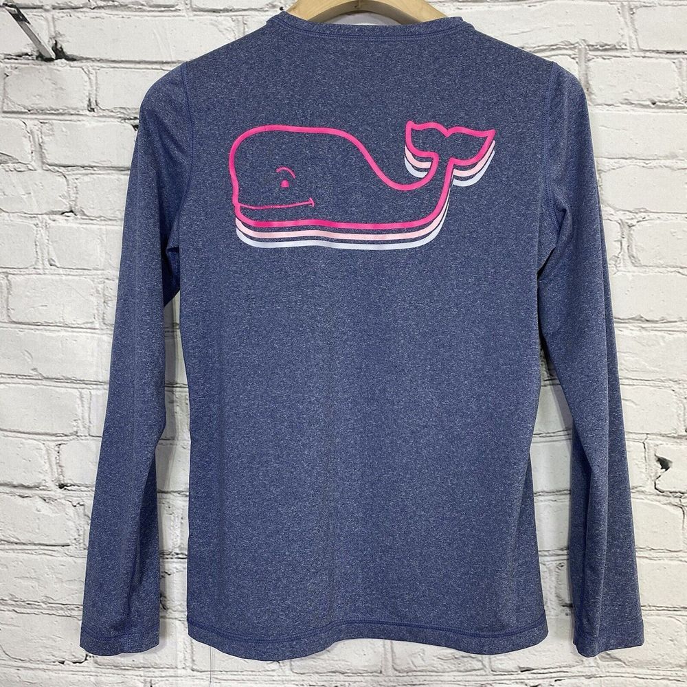 Vineyard Vines Womens Long Sleeve Vintage Whale Swim Shirt Size XS Stacked‎ Logo